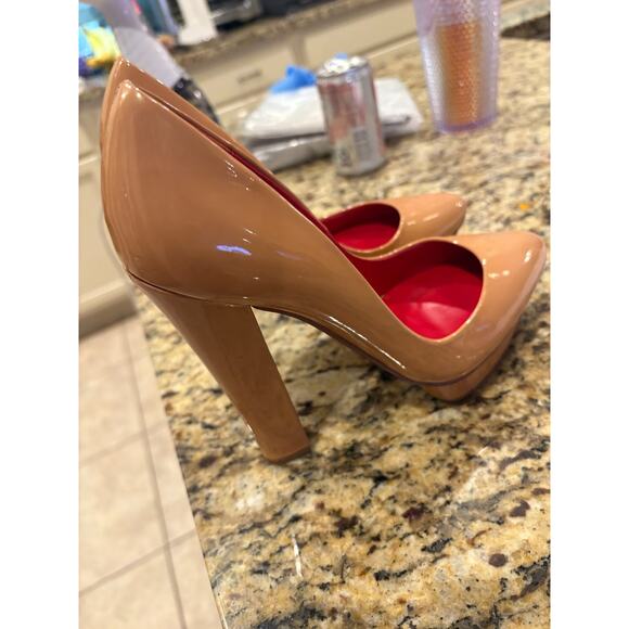 Charles Jourdan Paris Vintage Platform Nude Patent Leather Heels Size 6M - Picture 6 of 7